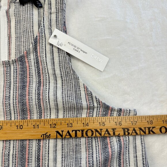 Drew Womens Top Striped Linen Viscose Sleeveless Size S Fringe Boho Comfy Artzy - Picture 6 of 11